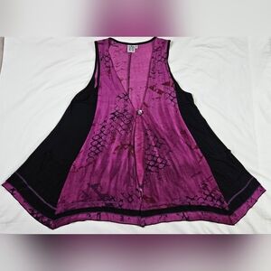 Parsley & Sage Womens Purple‎ Vest Sz Lg  Witchy Fairygoth Boho Hippie